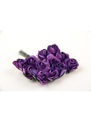 Nacario - Yapay Çiçek Mor Kağıt Gül 1 Demet