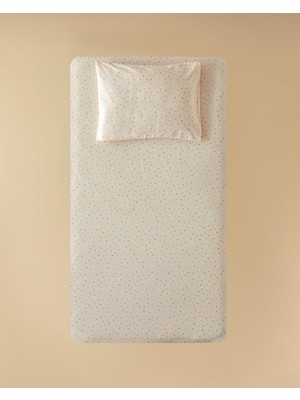 Nacario Pamuklu Bebe Lastikli Çarşaf Takımı Pudra