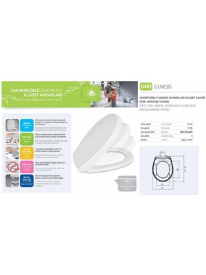 Mestore Nkp Genesis Amortisörlü+Tak Çıkar Klozet Kapağı - 5555222005203