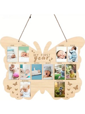 Lodos  Sevimli Kelebek Ilk Yılım Fotoğraf Panosu, Doğum Günü Hediyelik Pano, Istediğiniz Dilde