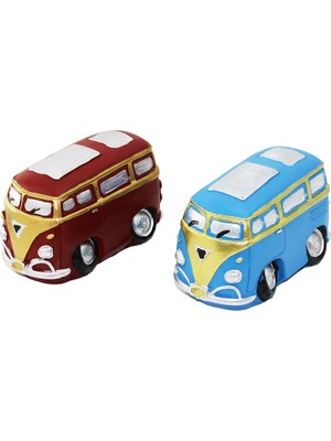 Marsilyan Otobüs Vintage Dekoratif Biblo - Kumbara Renkli 10X13.5CM Reçine (4887)