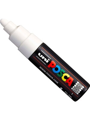 Nacario Uni Pc-7m Marker Sanat Kalemi Büyük Top Ucu, 5-5,5 mm - Beyaz