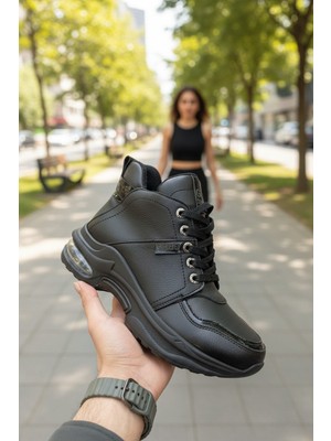 Enoch Kadın Yüksek Bilekli Gizli Topuklu ve Hava Kanallı Tabanlı Spor Ayakkabı