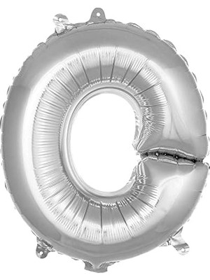 Nacario O Harfi 16 Inç Gümüş Renk Folyo Balon 36 cm (Gümüş)