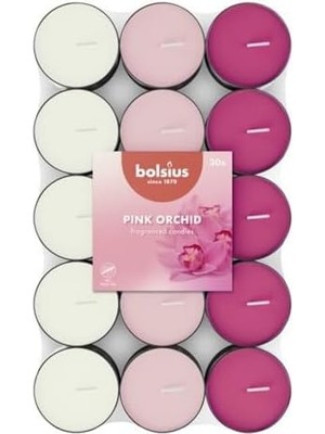 Nacario Kokulu Tealight Mum, Orkide Kokulu, Karışık Renkli, 30'lu Paket, 3,5 Saatlik Yanma Süresi - Ev Mumu - Iç Dekorasyon - Doğal Özler - Doğal Vegan Içerir - Yağı Içermez