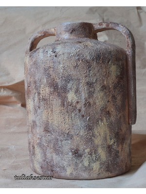 Dokulu Seramik Küp Vazo