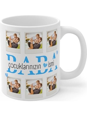 Ivart Kişiye Özel Babalar Gününe Özel Baskılı Premium Beyaz Porselen Kupa Bardak-Babalar Günü Hediyesi
