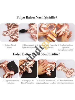 Nacario Rakam Kırmızı Folyo Balon 34 Inç 76-82 cm (9, Rose)