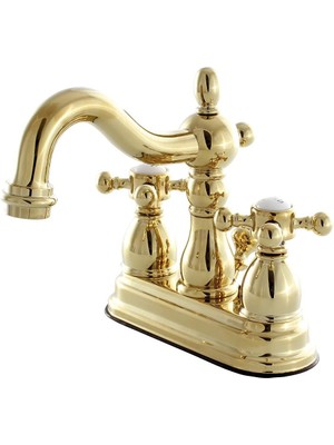 Nacario KB1602BX 4 "metal Çapraz Saplı Lavabo Bataryası, Parlak Pirinç
