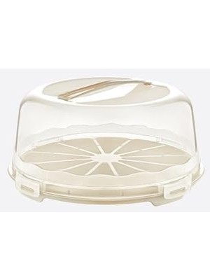 Nacario Kek Taşıma Kabı, Bpa Içermeyen Plastik, Saplı ve Kilitli Kek Fanusu, Taşınabilir ve Güvenli Saklama Çözümü (Yuvarlak)