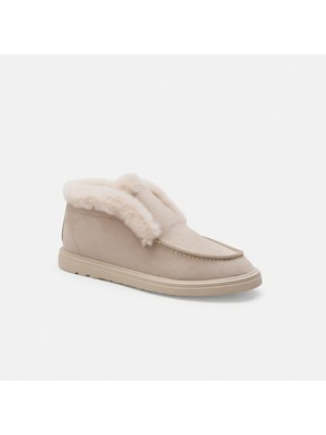 Capone Outfitters Rissa Kadın Bot Bej Süet Dış Materyal ile Rahat Yürüyüş İçin Tasarlandı