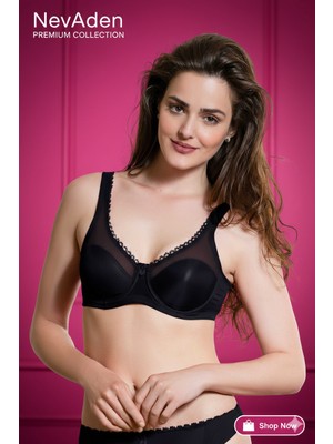 Yeni İnci Yeni Inci Kadın Balenli Toparlayıcı Sütyen - Formda Gösteren Şık Tasarım Siyah - 100D