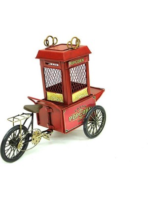 Skygo Dekoratif Metal Patlamış Mısır Arabası Biblo Ev Ofis Hediyelik