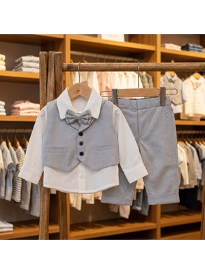 Pugi Lüks Erkek Bebek Puan Desen Yelekl Mevlütlük Set