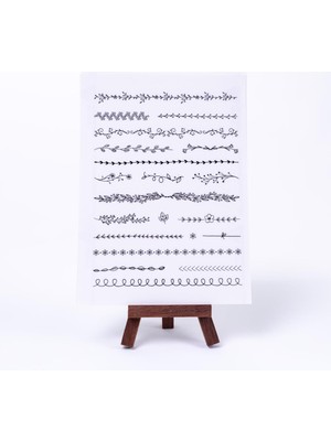 Nacario Yaprak Şekilli Şeffaf Şerit Sticker Seti, A5 2 Sayfa