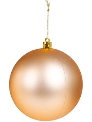 Nacario Yılbaşı Topu Simli Mat Parlak 6'lı Set Şampanya- 10 Cm.