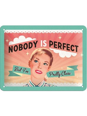 Nacario Art Nobody Is Perfect Kabartmalı Metal Duvar Panosu