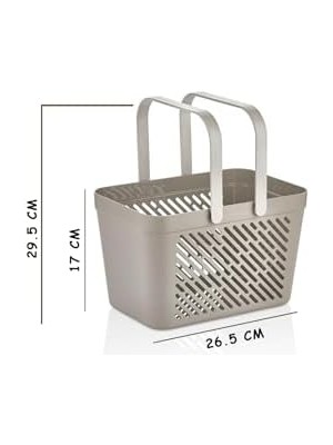 Nacario Life Taşınabilir, Çok Amaçlı Banyo, Mutfak, Çekmece Içi Organizer Düzenleyici Gri Kulplu Sepet MIT1150