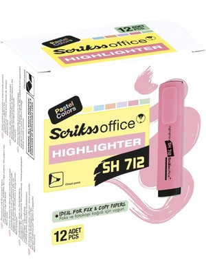 Nacario SH712 Fosforlu Pastel Kalem 12'lik Ambalaj Pastelsarı