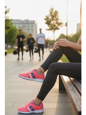 Enoch Kadın Fuşya Nefes Alabilir Fileli Saya Yapılı Spor Ayakkabı