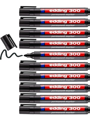 Nacario 300 Permanent Markör Siyah - 10 Kalem - 1,5-3 mm Yuvarlak Uçlu
