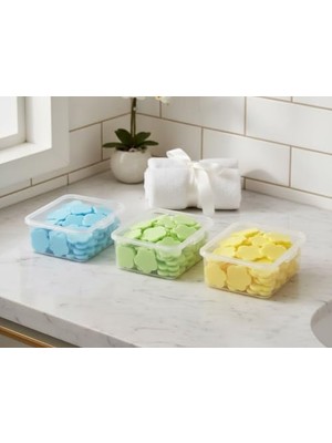 Nacario 3 Kutu Toplam 200 Yaprak Mini Taşınabilir Kokulu Çiçek Şekilli Tek Kullanımlık Sabun Yaprakları - Okul Piknik Kamp Tatil Otel Için Tek Kullanımlık Hijyenik El Sabunu Sihirli Sabun