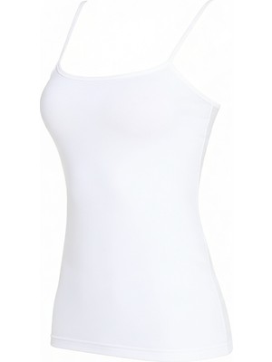 Tutku 146 Bayan Elastan İp Askı Atlet Yazlık Rahat Tasarım 6 Lı İnce Askılı Beyaz