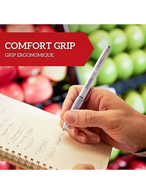 Nacario Sharpie S-Gel Jel Kalem 0.7 mm Uç, Buz Mavisi & Beyaz Inci 4'lü Paket, Siyah & Mavi Mürekkep