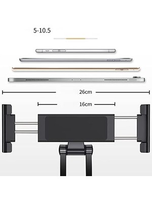 Nacario 2-In-1 Fonksiyonlu 5.1-12 Inch Tablet-Telefon Tutacağı Mutfak Masaüstü Dolap Duvar Montaj Tutucu Standı Siyah