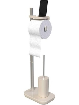 Nacario Suı Tuvalet Kağıtlık Tuvalet Fırçalı-Bej M-E75T-09