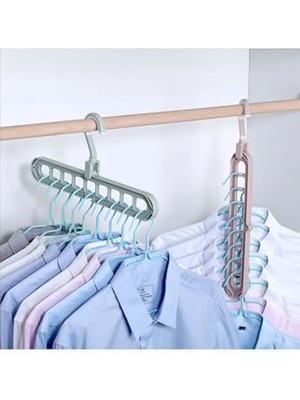 Nacario Sihirli Elbise Askısı 9 Gözlü Akıllı Askı Sihirli Askılık - 5 Adet