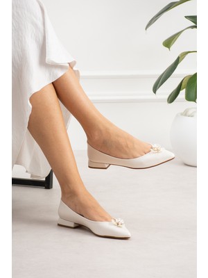 Yula Fashion Shoes Yonca Figürlü Kadın Günlük Kolay Giyilebilen Babet