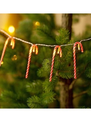 Nacario Yılbaşı LED Zincir Işık Baston Şeker 170CM 10 LED AST6008