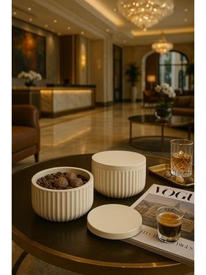 Nacario Modern Çizgili Kapaklı Organizer – 4 Parça Set (10,5 × 6,5 Cm)