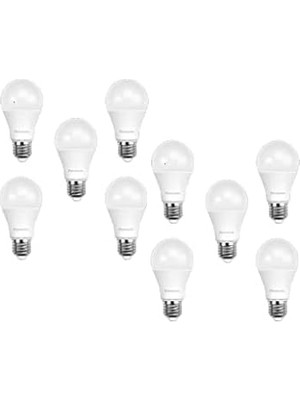Nacario LED 8.5W Beyaz E27 Duy Ampul 6500K - 10'lu Paket