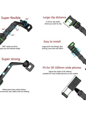 Nacario Dikiz Aynası, Koltuk Arkası, Çalışma Masası Telefon Tutucu, Standart,,,, Uyumludur, 360 Dönebilen Çok Fonksiyonlu Akrobat Telefon Tutucu