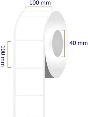 Nacario Lamine Termal Etiket 100MM x 100MM Ruloda 500 Adet 40MM Çapında Direk Termal Transfer Etiketi