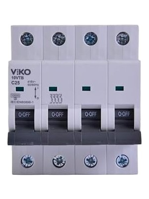 Nacario 10VTB-4C25 Otomatik Sigorta 10KA C Tipi 4 Kutup 25A