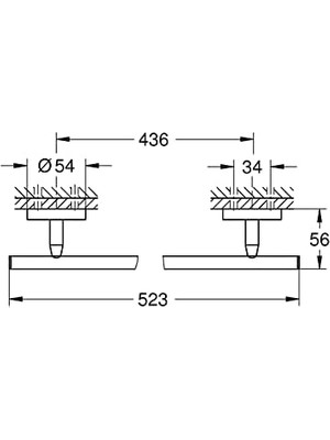 Nacario Start Cosmopolitan Uzun Havluluk, 522 Mm, Duş/banyo Aksesuarları, Krom, 41166000