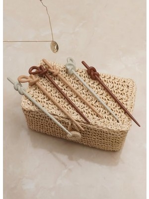 Nacario Topuz Tokası Kadın 6 Adet Kahverengi Tonlar Kadın Çocuk Mandal Toka, Kız Çocuk Toka, Kadife Toka