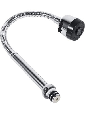 Nacario 360° Dönebilen Esnek Borulu Mutfak Musluğu, 304 Paslanmaz Krom Kaplama, Çift Fonksiyonlu Sprey Başlık, Su Tasarruflu Şelale Akış, Seramik Kartuşlu, Tek ve Çift Lavabo Uyumlu, Kolay Montaj 30 cm