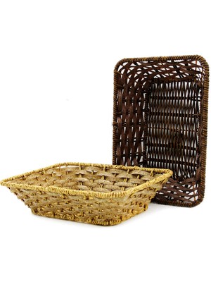 Esranın Dünyası Dikdörtgen Ahşap Ekmek Sepet (4887) RSGO34-ESRDNS