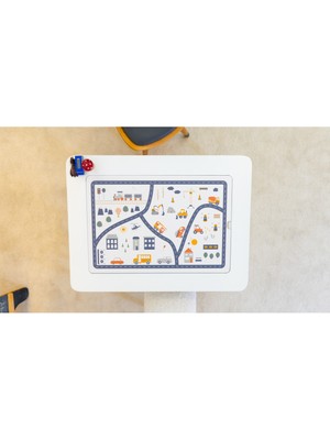 Özgürce Ahşap Montessori Aktivite Masası, Renkli Yol Haritası Deseni