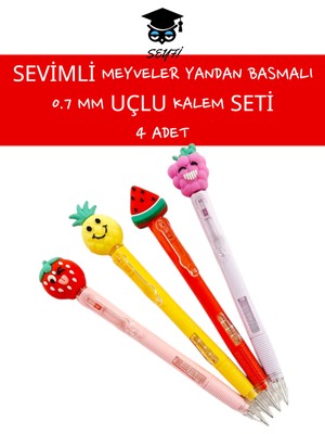 Seyfi Kırtasiye 0.7 Versatil Uçlu Kalem Seti Sevimli Meyveler 4 Adet