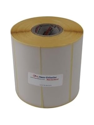 Nacario Eko Termal Etiket 25MM x 45MM Ruloda 3750 Adet 40MM Çapında Direk Termal Transfer Etiketi Yan Yana 4 Lü
