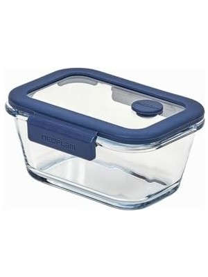 Nacario Glace Vakumlu Cam Saklama Kabı Seti Mavi 5 Parça D-NEOBGLS05