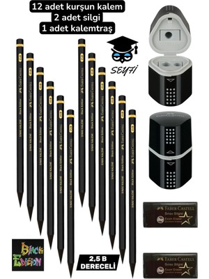 Faber-Castell Özel Seri 12 Adet Kurşun Kalem 2 Adet Silgi 1 Adet Kalemtraş