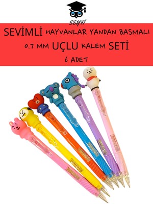 Seyfi Kırtasiye 0.7 Versatil Uçlu Kalem Seti Sevimli Hayvanlar 6 Adet