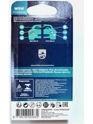 Nacario T10 W5W 12V X-Tremevision PRO150 Plaka, Tavan Ampülü, 2'li Paket