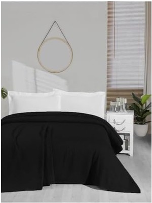 Nacario Örgü Pike Yatak Örtüsü – Nostaljik Dokulu Siyah Pike, Hafif & Nefes Alabilir, Çift Kişilik / 220X240 cm Yumuşak Pamuk